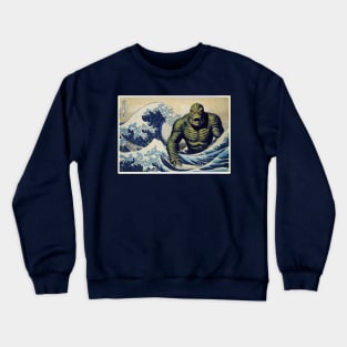 The Creature from the Black Lagoon and the Great Wave Crewneck Sweatshirt